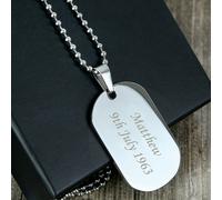 Personalised Memento Company Personalised Stainless Steel Dog Tag Necklace