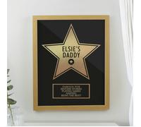 Personalised Memento Company Personalised Star Award Oak Poster Frame