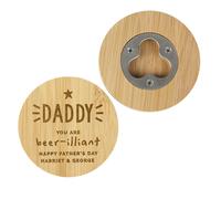 Personalised Memento Company Personalised Star Bamboo Bottle Opener Coaster
