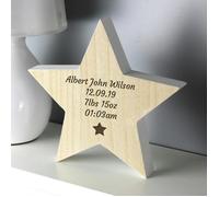 Personalised Memento Company Personalised Star Motif Rustic Wooden Star Decoration