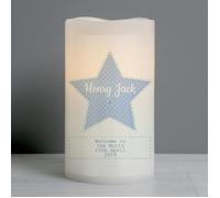 Personalised Memento Company Personalised Stitch & Dot Baby Boy Nightlight LED Candle