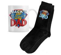 Personalised Memento Company Personalised Super Dad Mug & Socks Set