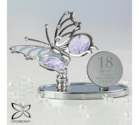 Personalised Memento Company Personalised Swirls & Hearts Birthday Crystocraft Butterfly