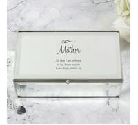 Personalised Swirls & Hearts Mirrored Jewellery Box Personalised Memento Company Metallic Silver One Size
