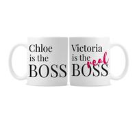 Personalised Memento Company Personalised The Real Boss Mug Set