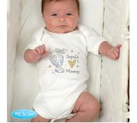 Personalised Memento Company Personalised Tiny Tatty Teddy I Heart 0-3 Months Baby Vest