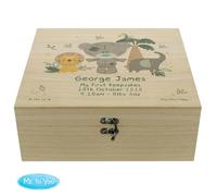 Personalised Memento Company Personalised Tiny Tatty Teddy Jungle Animals Keepsake Box