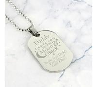 Personalised Memento Company Personalised 'To The Moon & Back...' Stainless Steel Dog Tag Necklace