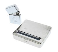 Personalised Memento Company Personalised Tobacco Rolling Tin and Silver Lighter Set