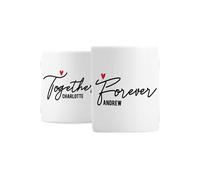 Personalised Memento Company Personalised Together Forever Mug Set in White Personalised Memento Company White
