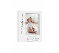 Personalised Memento Company Personalised 'Truly Blessed' Naming Day 5x7 Box Photo Frame in White Personalised Memento Company White