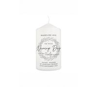 Personalised Memento Company Personalised Truly Blessed Naming Day Pillar Candle in White Personalised Memento Company White