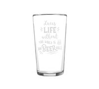 Personalised Memento Company Personalised Un-beer-able Pint Glass in Clear Personalised Memento Company Clear
