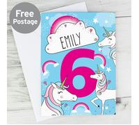 Personalised Memento Company Personalised Unicorn Birthday Card
