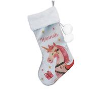 Personalised Memento Company Personalised Unicorn Christmas Stocking in Silver Personalised Memento Company Silver