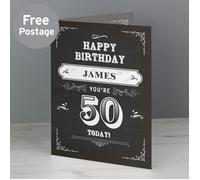 Personalised Memento Company Personalised Vintage Typography Birthday Card