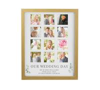Personalised Memento Company Personalised Wedding Oak Multi Photo Frame