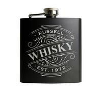 Personalised Memento Company Personalised Whisky Black Hip Flask