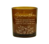 Personalised Memento Company Personalised Wild Flowers Amber Glass Candle