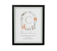Personalised Memento Company Personalised Woodland Initial Black Poster Frame