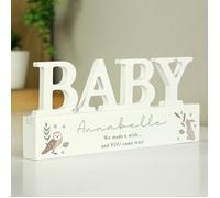 Personalised Memento Company Personalised Woodland Wooden Baby Ornament