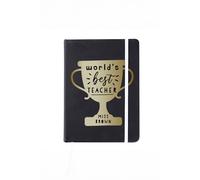 Personalised Memento Company Personalised Worlds Best Teacher Trophy Black Hardback Notebook Personalised Memento Company Black