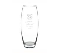 Personalised Memento Company Women's Personalised 25 Years Bullet Vase in Clear Personalised Memento Company Clear