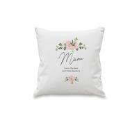 Personalised Memento Company Women's Personalised Abstract Rose Cream Cushion in White | Size: 40 cm x 40 cm Personalised Memento Company White 40 cm x 40 cm