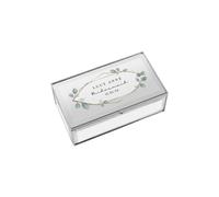 Personalised Memento Company Women's Personalised Botanical Mirrored Jewellery Box in Metallic Silver Personalised Memento Company Metallic Silver