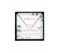 Personalised Memento Company Women's Personalised Botanical Sentiment Rose Gold Tone Necklace & Box in Pink Personalised Memento Company Pink