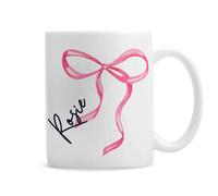 Personalised Memento Company Women's Personalised Bow Mug in White Personalised Memento Company White