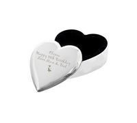 Personalised Memento Company Women's Personalised Butterfly Heart Trinket Box in Metallic Silver Personalised Memento Company Metallic Silver