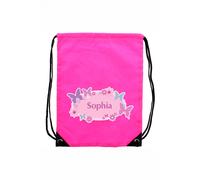 Personalised Memento Company Women's Personalised Butterfly Swim & Kit Bag in Pink Personalised Memento Company Pink