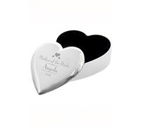 Personalised Memento Company Women's Personalised Decorative Wedding Mother of the Bride Heart Trinket Box in Silver Personalised Memento Company Silver