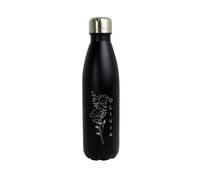 Personalised Memento Company Women's Personalised Floral Black Metal Insulated Drinks Bottle Personalised Memento Company Black
