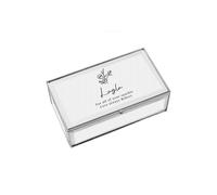Personalised Memento Company Women's Personalised Floral Mirrored Jewellery Box in Metallic Silver Personalised Memento Company Metallic Silver
