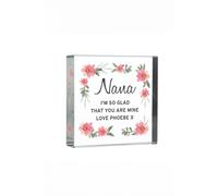 Personalised Memento Company Women's Personalised Floral Sentimental Crystal Token in Clear Personalised Memento Company Clear