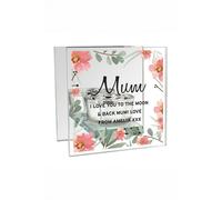 Personalised Memento Company Women's Personalised Floral Sentimental Mirrored Glass Tea Light Candle Holder in Clear Personalised Memento Company Clear