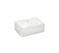 Personalised Memento Company Women's Personalised Floral Small Jewellery Box in Metallic Silver Personalised Memento Company Metallic Silver