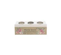Personalised Memento Company Women's Personalised Floral Watercolour Triple Tealight Box in Light Brown Personalised Memento Company Light Brown