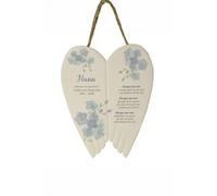 Personalised Memento Company Women's Personalised Forget Me Not Memorial Ceramic Wings in White Personalised Memento Company White