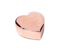 Personalised Memento Company Women's Personalised Free Text Rose Gold Heart Trinket Box Personalised Memento Company Rose Gold