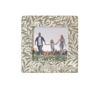 Personalised Memento Company Women's Personalised Leaf Print Ceramic 4x4 Frame in Beige Personalised Memento Company Beige