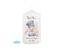 Personalised Memento Company Women's Personalised Me to You Floral Pillar Candle in Off-White Personalised Memento Company Off-White
