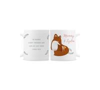 Personalised Memento Company Women's Personalised Mummy & Me Fox Mug in White Personalised Memento Company White