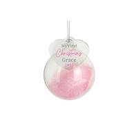 Personalised Memento Company Women's Personalised My 1st Christmas Pink Feather Bauble Personalised Memento Company Pink