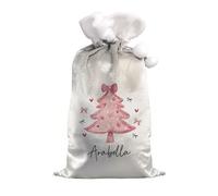 Personalised Memento Company Women's Personalised Pink Christmas Tree Sack in Grey Personalised Memento Company Grey