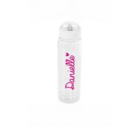 Personalised Memento Company Women's Personalised Pink Heart Name Only Water Bottle in Clear Personalised Memento Company Clear