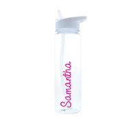 Personalised Memento Company Women's Personalised Pink Name Water Bottle in Clear Personalised Memento Company Clear