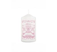 Personalised Memento Company Women's Personalised Pink Papercut Style Pillar Candle in White Personalised Memento Company White